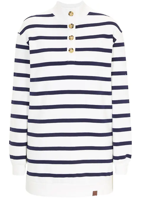 Lange sweater met schipperskraag, bonprix