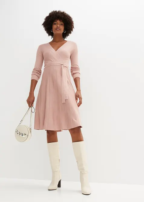 Gebreide jurk in een viscosemix, bonprix