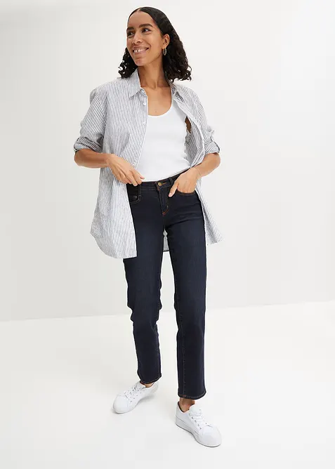 Straight mid waist jeans met stretch, bonprix