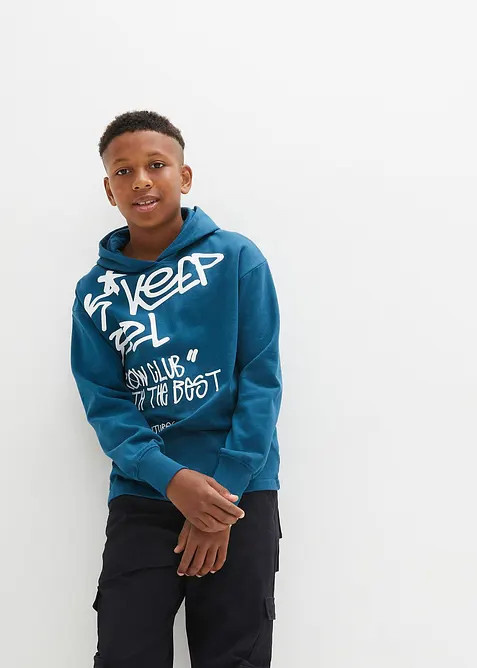 Oversized hoodie van katoen met graffiti print, bonprix