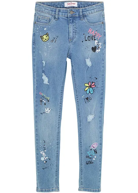 Meisjes skinny jeans, mid waist, bonprix
