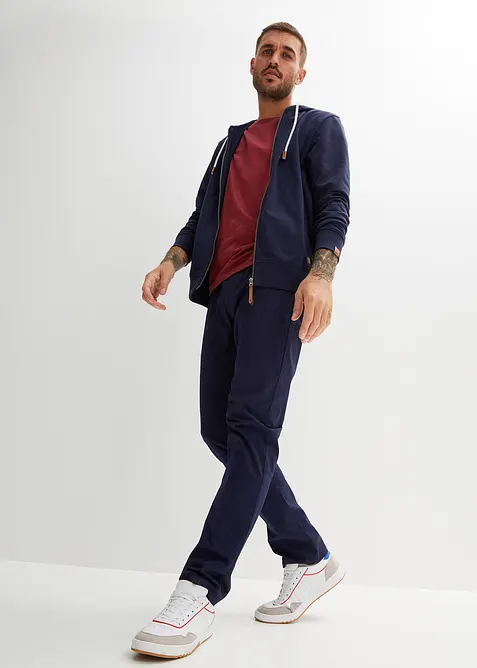 Sweatvest met een capuchon en imitatieleleren details, bonprix