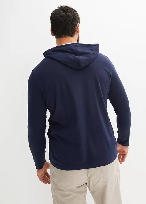 Longsleeve met capuchon van biologisch katoen, bonprix