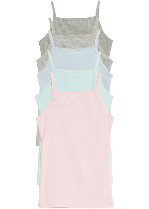 Meisjes hemd met zacht katoen (set van 5), bonprix