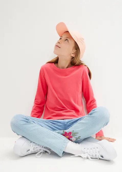 Meisjes longsleeve van katoen (set van 3), bonprix