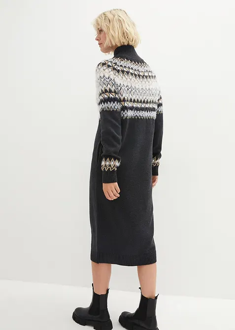 Gebreide jurk met Noors patroon, bonprix