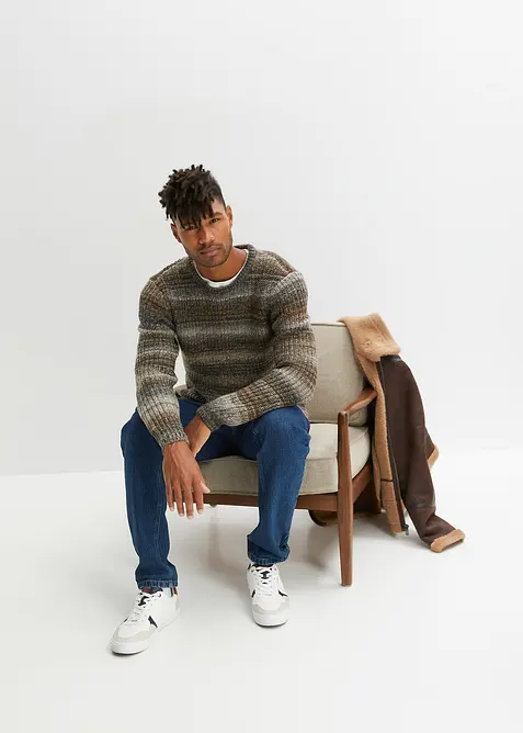 Korte imitatieleren jack met teddy voering, bonprix