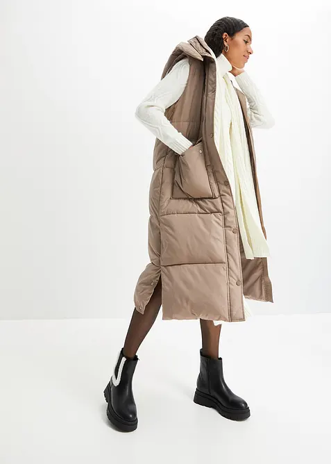 Bodywarmer van gerecycled polyester met afneembare capuchon, bonprix