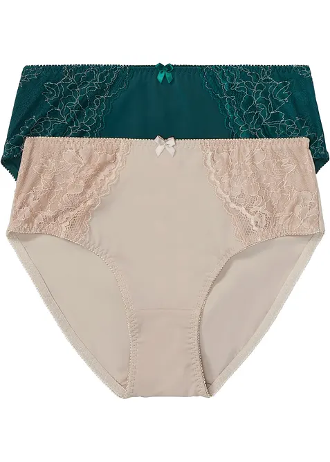 Maxislip met sierlijk kant (set van 2), bonprix