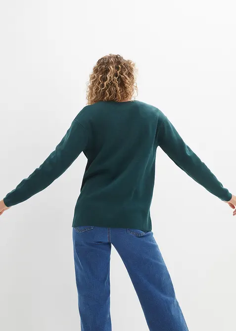 Essential geribde trui van milano knit wear met V-hals, bonprix