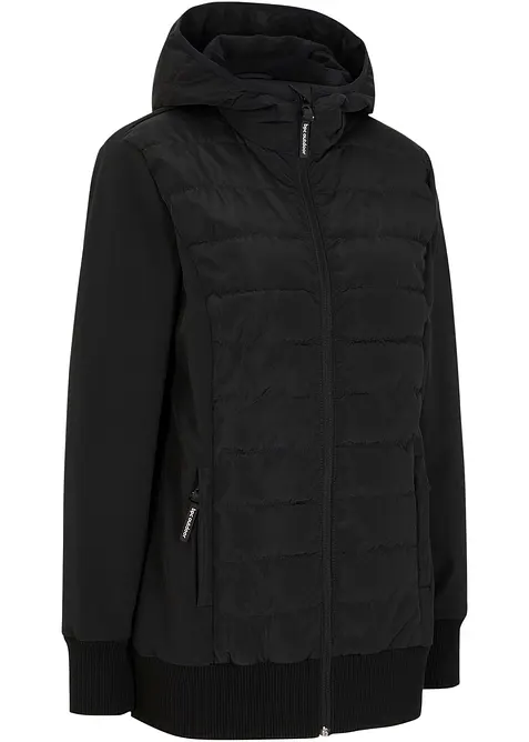 Hybride gewatteerde jas van materiaalmix, waterafstotend, bonprix