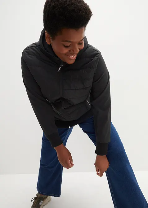 Hybride gewatteerde jas van materiaalmix, waterafstotend, bonprix