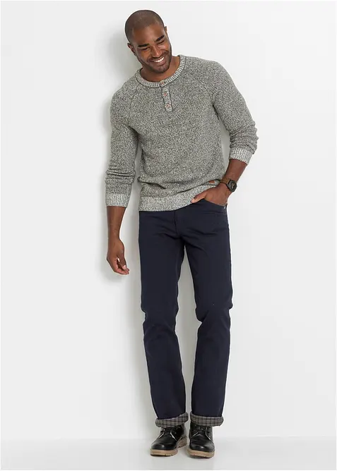 Thermo Classic Fit-jeans met knusse flanellen voering, straight, bonprix