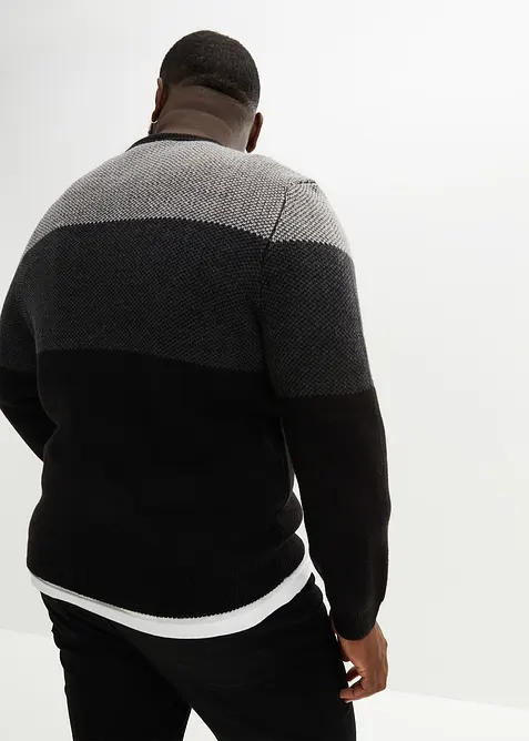 Trui met ronde hals en colourblocking, bonprix