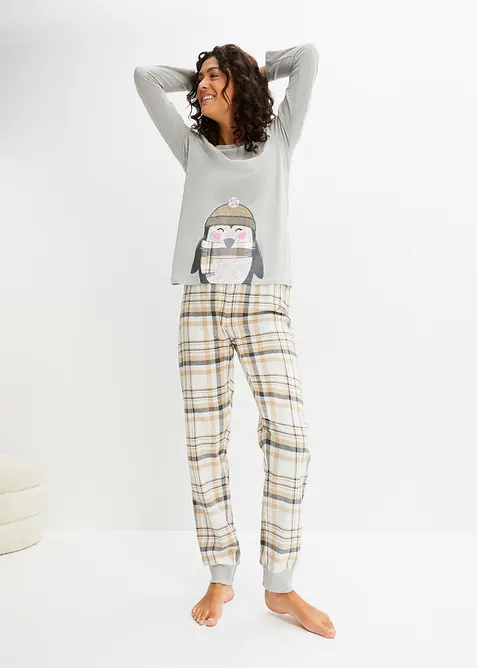 Pyjama met flanellen broek, bonprix