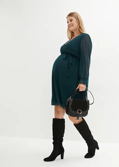 Zwangerschapsjurk/voedingsjurk met decoratieve strikjes, bonprix