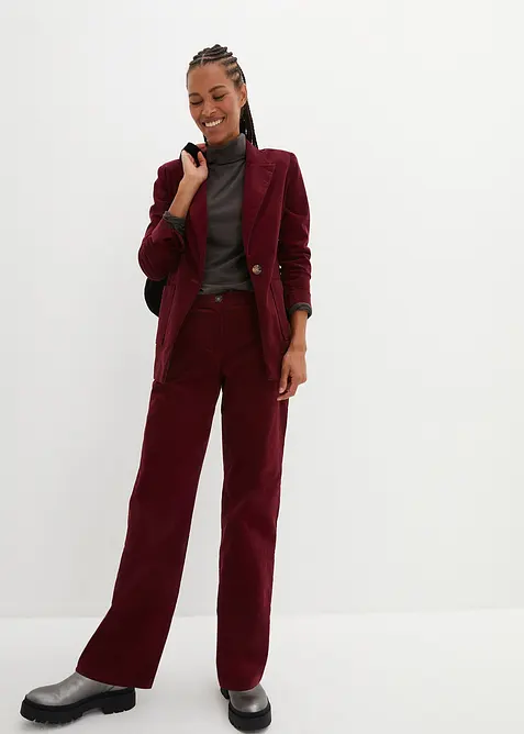 Corduroy broek in Marlene Dietrich stijl van biologisch katoen, bonprix