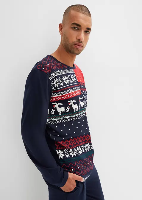 Pyjama van katoen met lange mouwen, bonprix