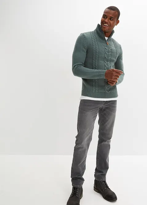 Grof gebreide schipperstrui met kabelpatroon, bonprix