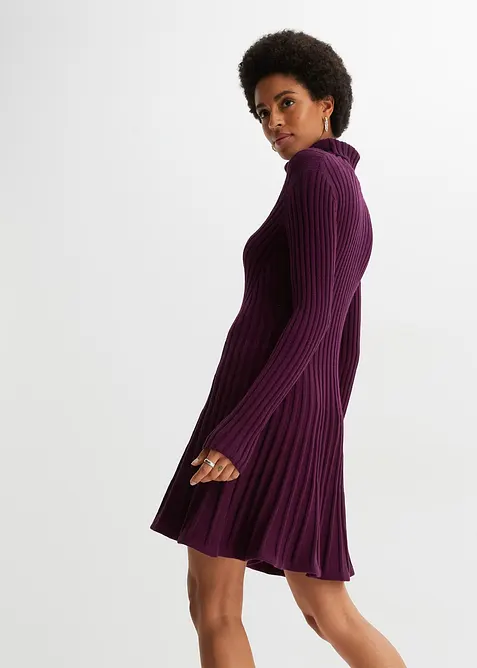 Gebreide jurk met col, bonprix