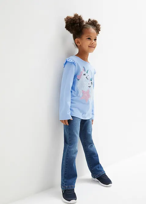 Mid waist bootcut jeans met comfy tailleband, bonprix