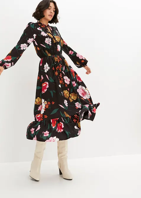 Midi jurk van soepele viscose, bonprix