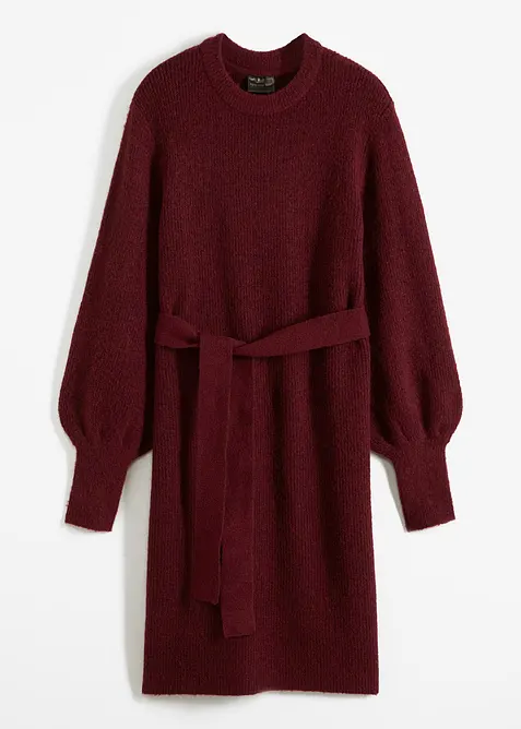 Gebreide jurk met ballonmouwen, bonprix