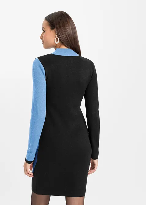 Gebreide jacquard jurk met trendy strepen, bonprix