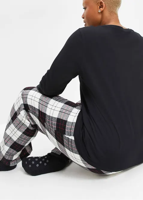 Pyjama met flanellen broek en cadeautasje, bonprix