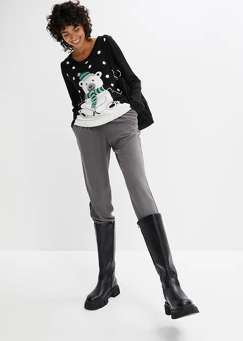 Instapbroek met bandplooien, bonprix