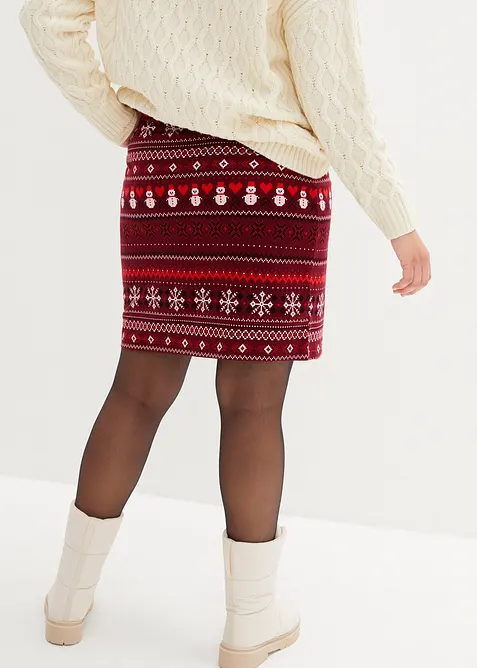 Minirok met Noors patroon van een katoen-elastan-mix, bonprix