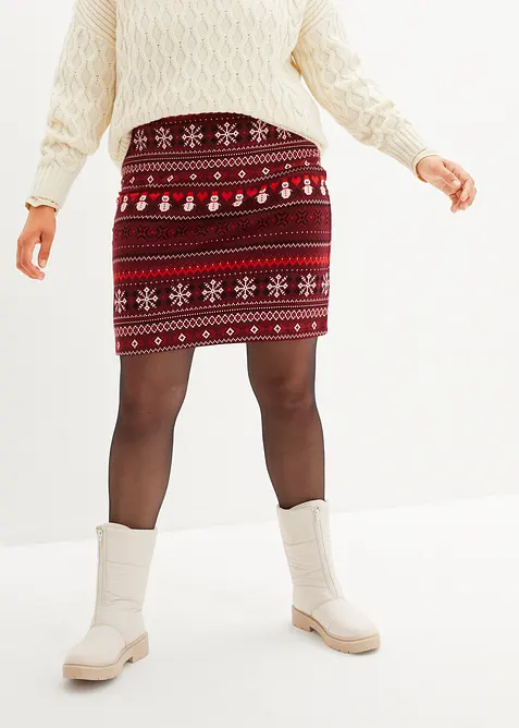 Minirok met Noors patroon van een katoen-elastan-mix, bonprix