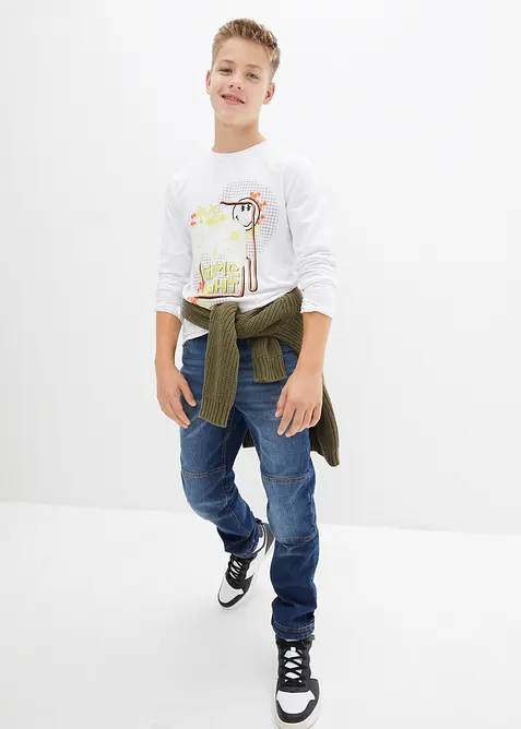 Jongens stretch jeans, loose fit, straight, bonprix