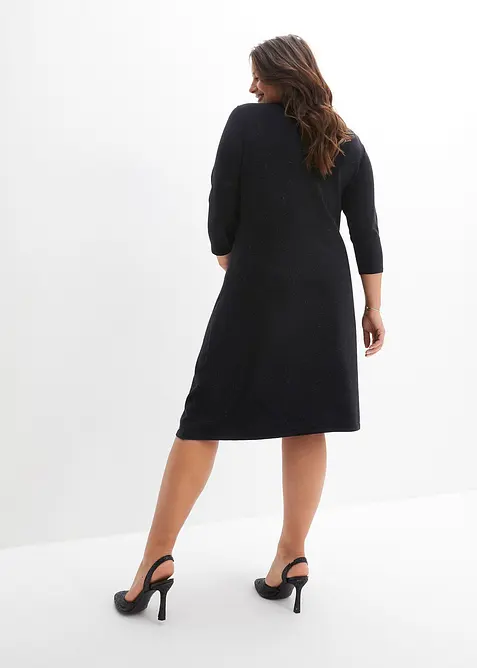 Gebreide 2-in-1 zwangerschapsjurk / voedingsjurk met glanzend garen, bonprix