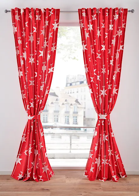 Gordijn met sterrenprint en embrasse (1 stuk), bonprix