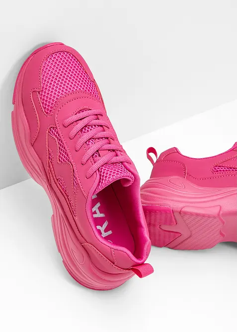 Chunky sneakers met mesh inzet, bonprix