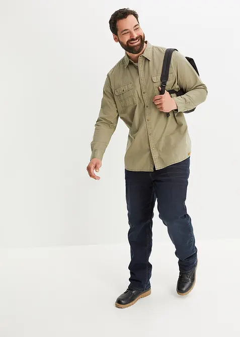 Relaxed fit stretch thermojeans met comfortband, straight, bonprix