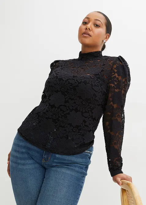 Aansluitend longsleeve met kant, bonprix