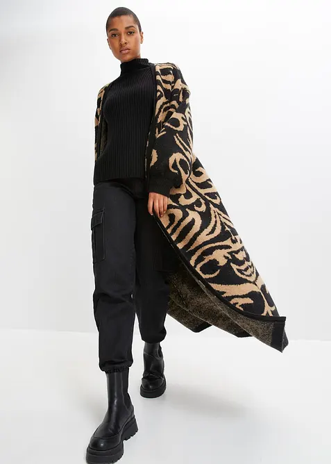 Lang gebreid vest, bonprix