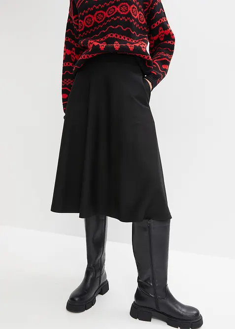 Midi rok van viscoseblend, knielengte, bonprix