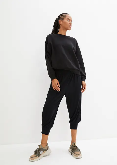 Loungewear harembroek in caprilengte, bonprix
