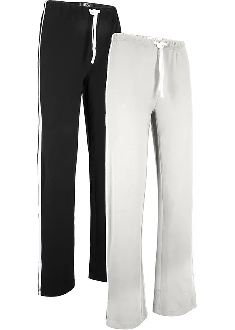 Jersey broek van katoen met stretch (set van 2), bonprix