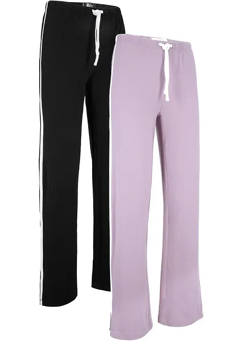 Jersey broek van katoen met stretch (set van 2), bonprix