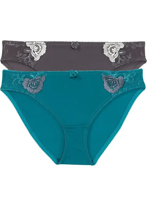 Slip met borduursel (set van 2), bonprix