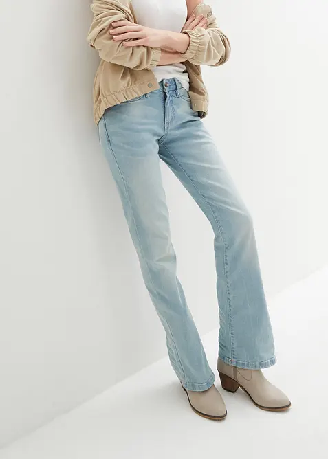 Bootcut stretch jeans, mid waist, bonprix