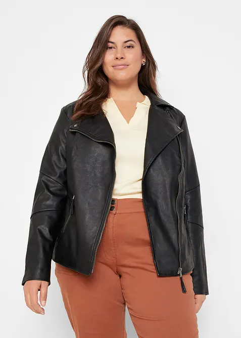 Imitatieleren jas van viscose, bonprix