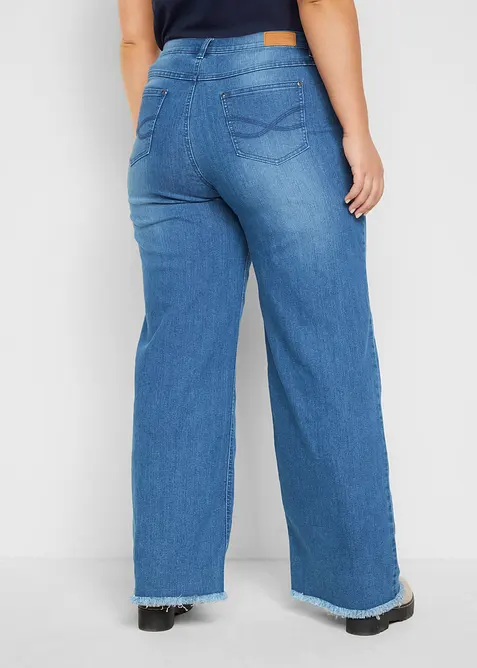 Wide leg stretch jeans high waist, bonprix