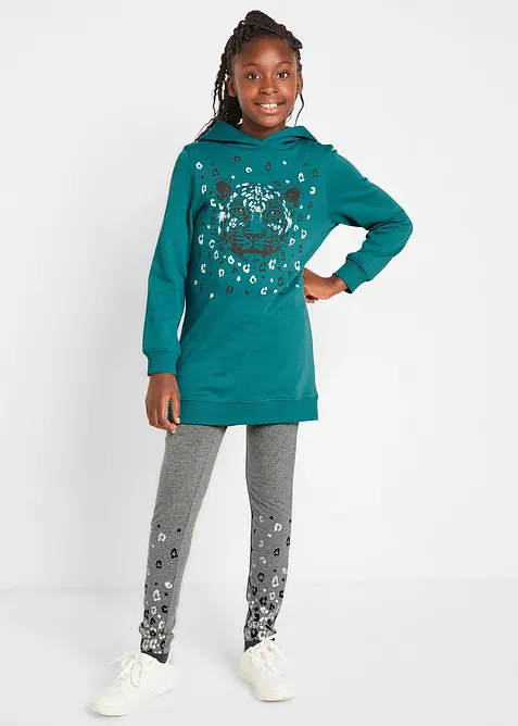 Meisjes hoodie en legging (2-dlg. set) van een katoenmix, bonprix
