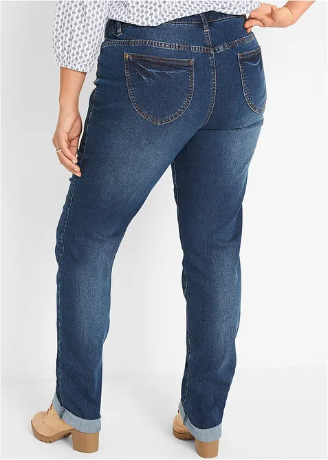 Stretch jeans mid waist, straight, bonprix