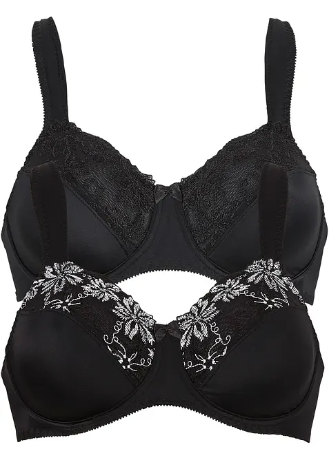 Beugel bh met gewatteerde schouderbandjes (set van 2), bonprix